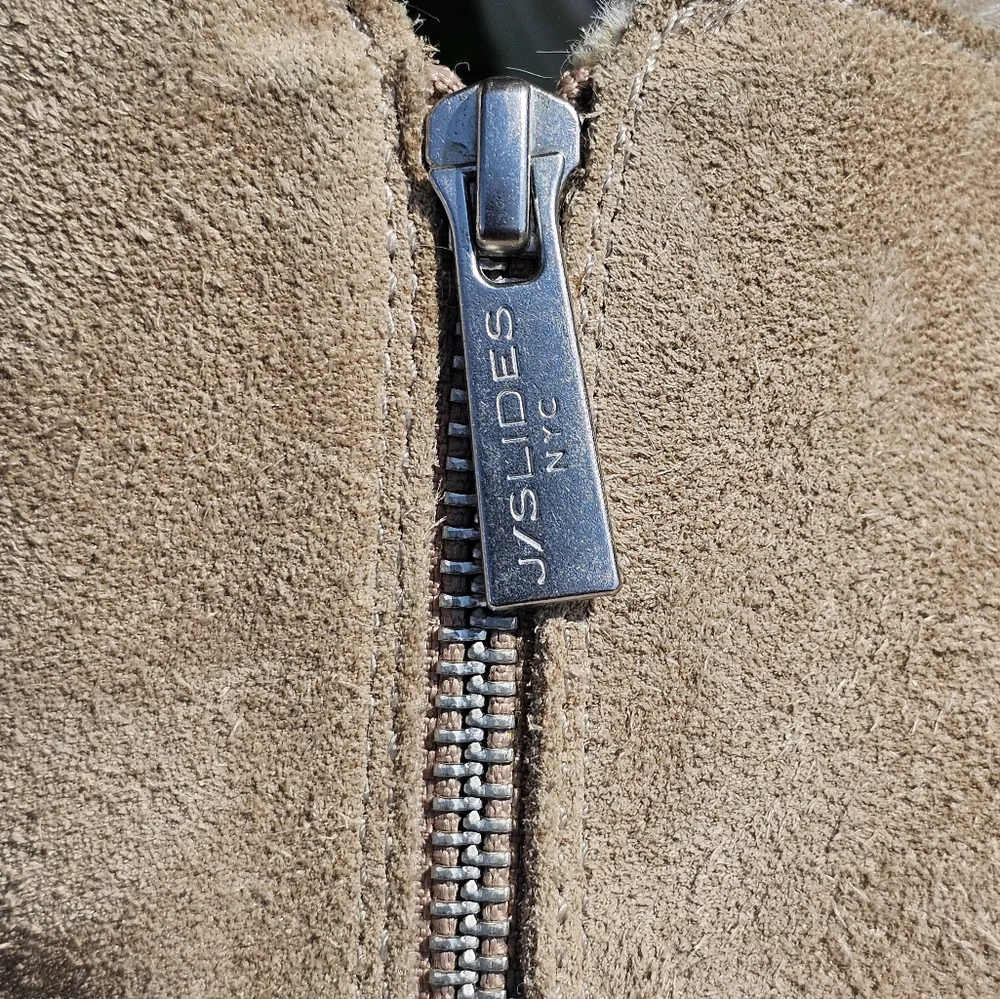 J/Slides Tristan Suede Taupe Faux Inter Lining, Women's Size 8 - Picture 6 of 11